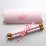Royal princess scroll on pink paper with gold accents, optional gift box