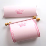 Royal princess scroll on pink paper with gold accents, optional gift box