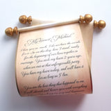 Decorative scroll with custom text