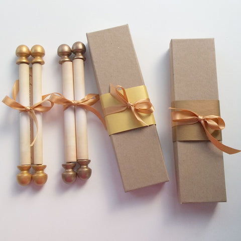 Set of two customized scrolls with gift boxes