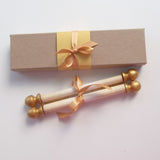 Decorative scroll with custom text and gift box