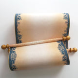 Blank Paper Scroll in Navy and Gold for Hand Writing and Calligraphy, 8x20 Paper