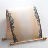 Blank Paper Scroll in Navy and Gold for Hand Writing and Calligraphy, 8x20 Paper