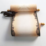 Blank Scroll in Brown and Gold for Hand Writing and Calligraphy, 8x20 Paper