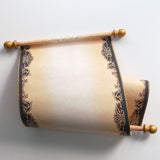 Blank Scroll in Brown and Gold for Hand Writing and Calligraphy, 8x20 Paper
