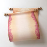 Blank Decorative Scroll in Mauve and Gold for Hand Writing and Calligraphy, 8x20 Paper
