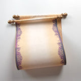 Blank Paper Scroll in Plum and Aged Gold for Hand Writing and Calligraphy, 8x20 Paper