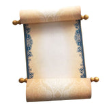 Blank Paper Scroll in Navy and Gold for Hand Writing and Calligraphy, 8x20 Paper