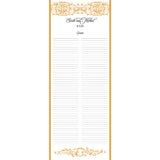 Custom damask guest list scroll, cream and gold, 8x20 inches paper, personalized with name(s) and date