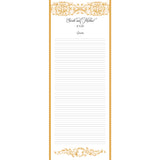 Custom damask guest list scroll, cream and gold, 8x20 inches paper, personalized with name(s) and date