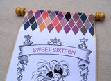 Sweet sixteen masquerade party invitation scrolls, set of 10