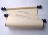 Wedding vows custom printed parchment scroll for vows and monogram, guest list, theater prop, medieval scroll, secret message, 8x17" paper