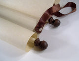 Wide blank parchment paper scroll with stained finials, theater production, wedding ceremony, guest list,11x19"paper