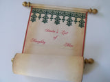 Santa List of Naughty or Nice blank scroll, Nordic design, 8x19 inch parchment paper