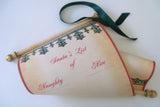 Santa List of Naughty or Nice blank scroll, Nordic design, 8x19 inch parchment paper
