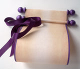 Blank scroll on aged parchment paper with purple accents, kraft box, 5x12" paper