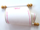 Blank cream parchment paper scroll in pink and gold with princess crown, 5x12" paper