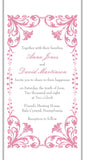 Damask flower wedding invitation scroll, set of 10